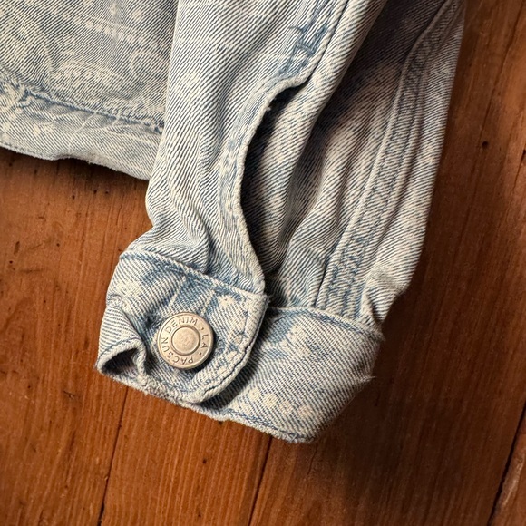 PacSun Men’s Light Wash Paisley Print Denim Jacket Size L - Picture 11 of 16
